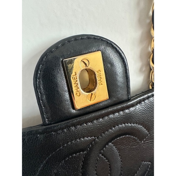 CHANEL Authentic Flap Mini Square Flap Bag Chain 24k Gold Alloy Vintage RARE - Picture 13 of 13